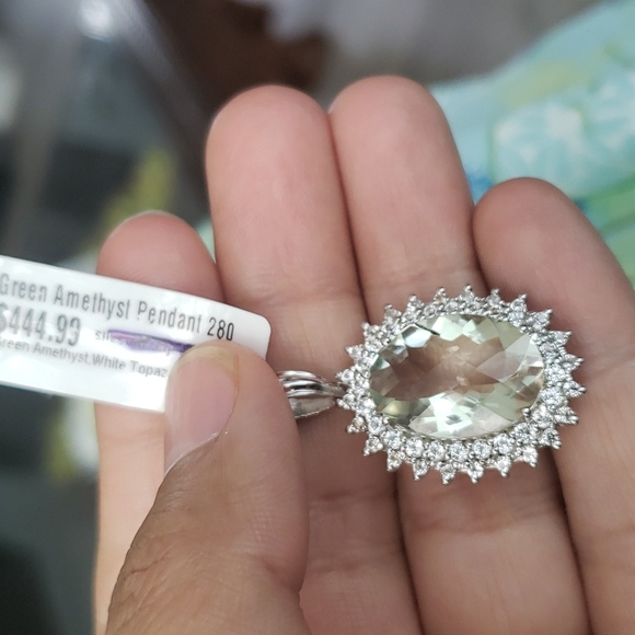 Natural amethyst and topaz pendant in sterling silver 925 - Picture 5 of 5